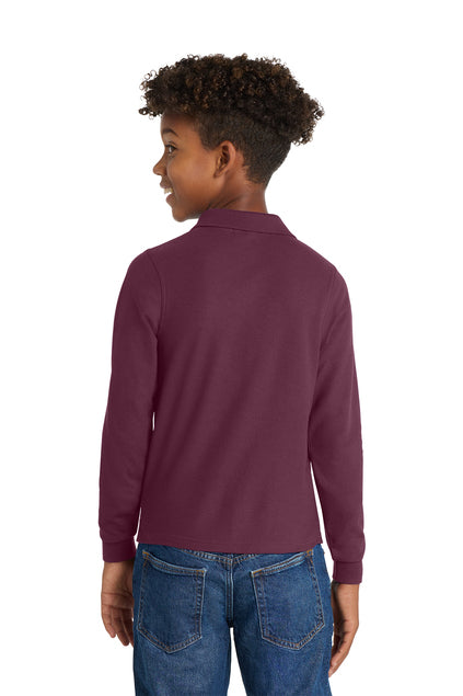 Port Authority Youth Long Sleeve Silk Touch Polo.  Y500LS