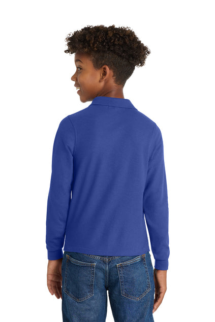 Port Authority Youth Long Sleeve Silk Touch Polo.  Y500LS
