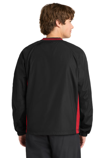 Load image into Gallery viewer, Sport-Tek Tipped V-Neck Raglan Wind Shirt. JST62
