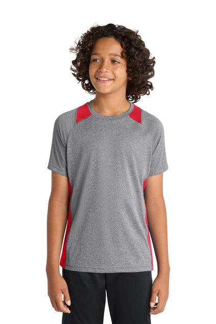 Load image into Gallery viewer, Sport-Tek Youth Heather Colorblock Contender Tee. YST361
