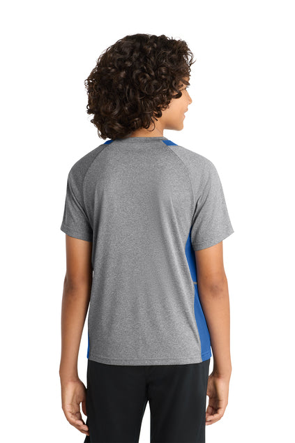 Load image into Gallery viewer, Sport-Tek Youth Heather Colorblock Contender Tee. YST361
