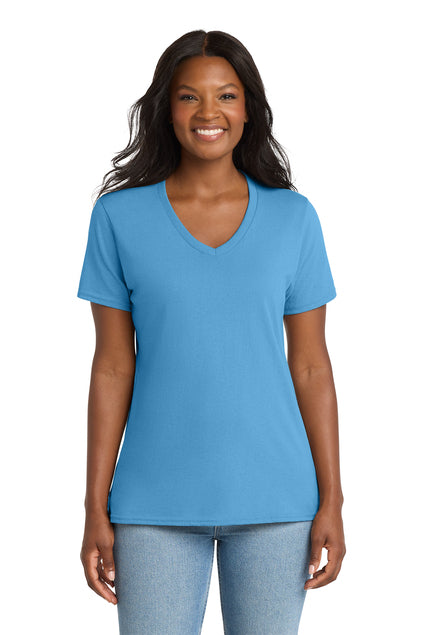 Port & Co™  LPC54V | Women's Core Cotton V-Neck Tee | 100% Cotton