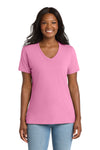 Port & Co™  LPC54V | Women's Core Cotton V-Neck Tee | 100% Cotton