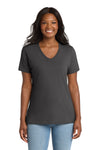 Port & Co™  LPC54V | Women's Core Cotton V-Neck Tee | 100% Cotton