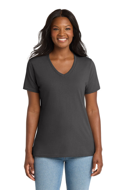 Port & Co™  LPC54V | Women's Core Cotton V-Neck Tee | 100% Cotton