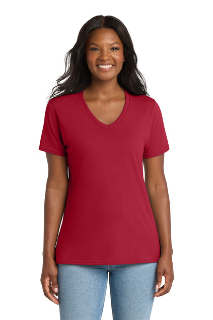 Port & Co™  LPC54V | Women's Core Cotton V-Neck Tee | 100% Cotton (2)