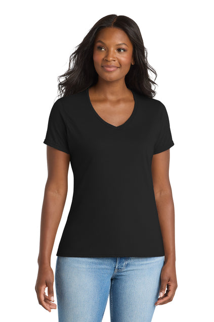 Load image into Gallery viewer, Port &amp; Co Women&#39;s Performance Blend V-Neck Tee. LPC381V
