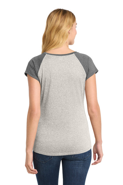 Load image into Gallery viewer, Sport-Tek  Women&#39;s Heather-On-Heather Contender  Scoop Neck Tee. LST362
