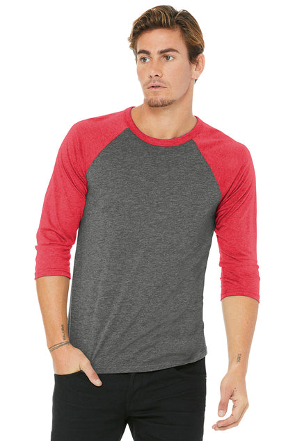 BELLA+CANVAS® Unisex 3/4-Sleeve Baseball Tee BC3200