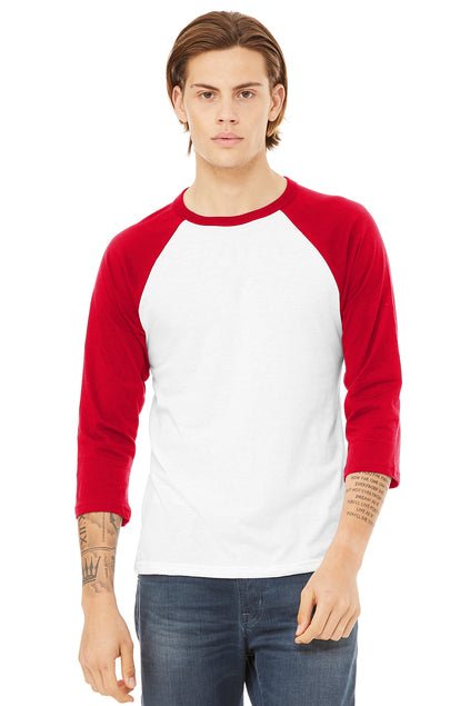 BELLA+CANVAS® Unisex 3/4-Sleeve Baseball Tee BC3200