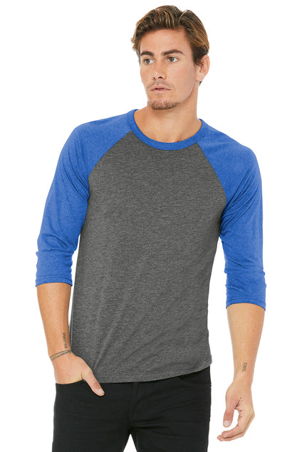 BELLA+CANVAS® Unisex 3/4-Sleeve Baseball Tee BC3200