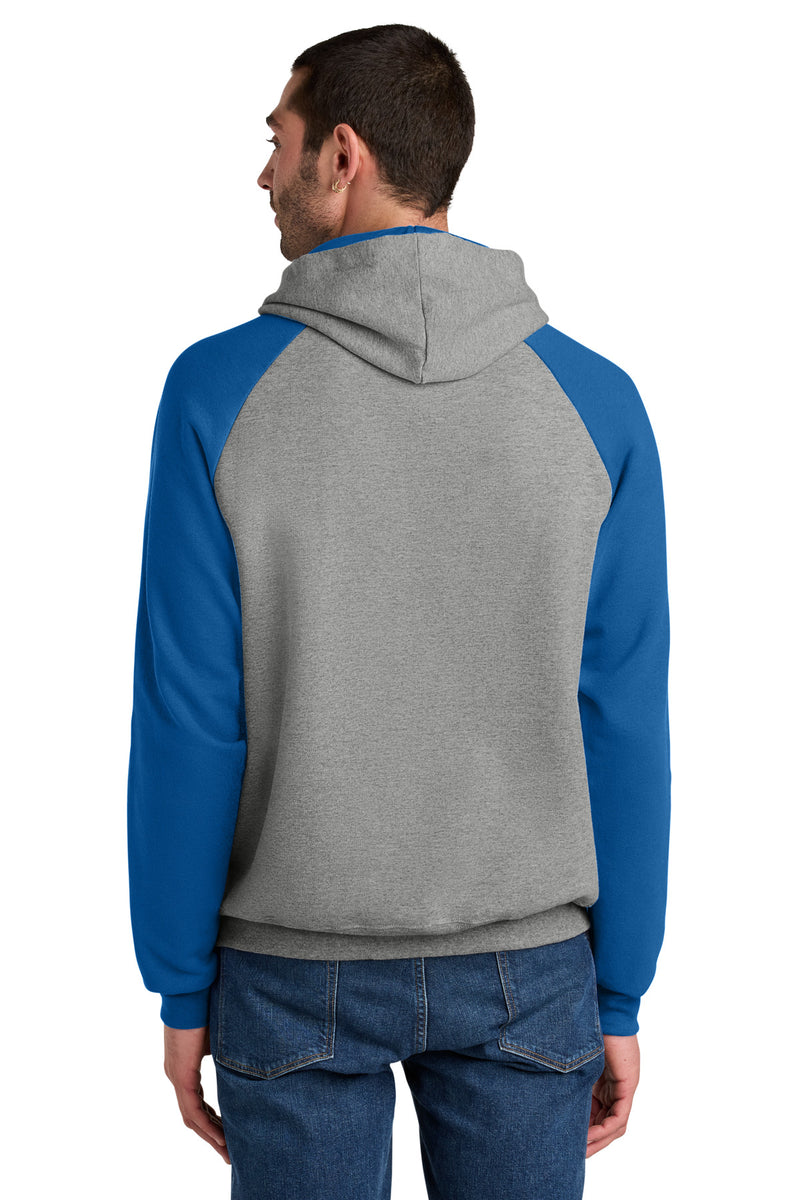 Load image into Gallery viewer, Jerzees Unisex NuBlend Colorblock Raglan Hoodie Sweatshirt 96C
