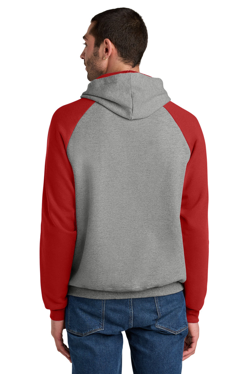 Load image into Gallery viewer, Jerzees Unisex NuBlend Colorblock Raglan Hoodie Sweatshirt 96C
