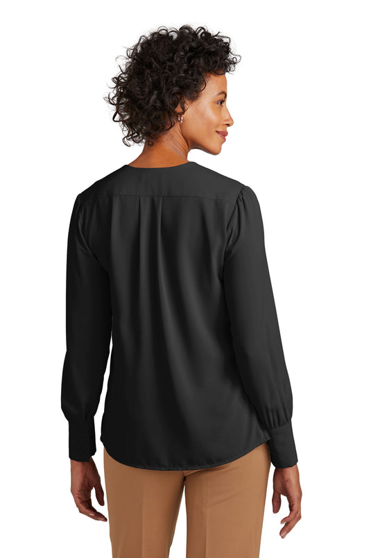Brooks Brothers Women's Open-Neck Satin Blouse BB18009