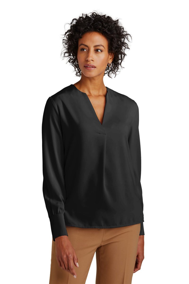 Load image into Gallery viewer, Brooks Brothers Women&#39;s Open-Neck Satin Blouse BB18009
