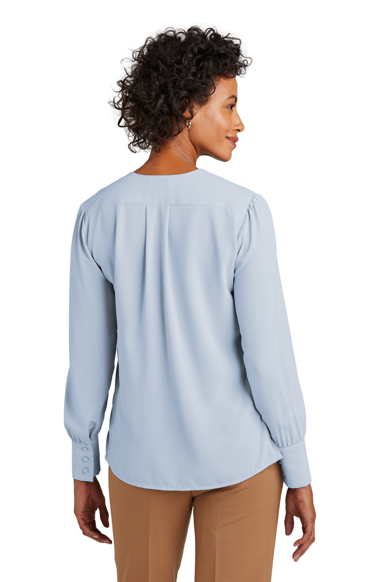 Load image into Gallery viewer, Brooks Brothers Women&#39;s Open-Neck Satin Blouse BB18009
