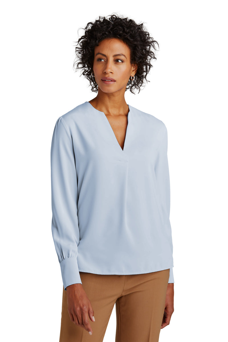 Load image into Gallery viewer, Brooks Brothers Women&#39;s Open-Neck Satin Blouse BB18009
