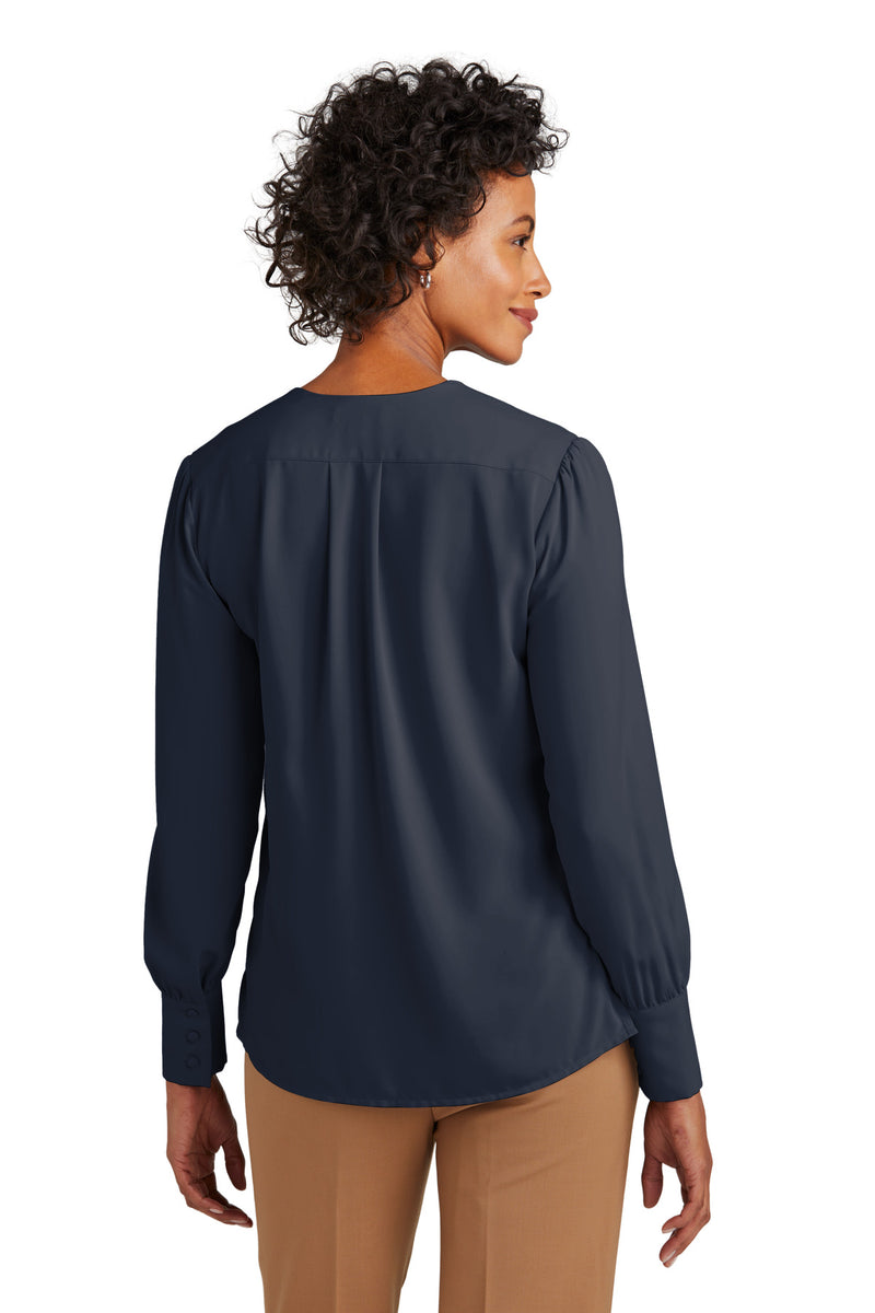 Load image into Gallery viewer, Brooks Brothers Women&#39;s Open-Neck Satin Blouse BB18009
