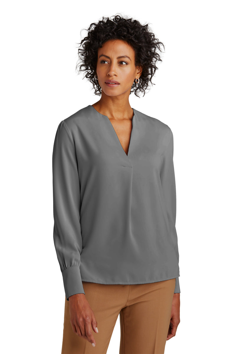 Load image into Gallery viewer, Brooks Brothers Women&#39;s Open-Neck Satin Blouse BB18009

