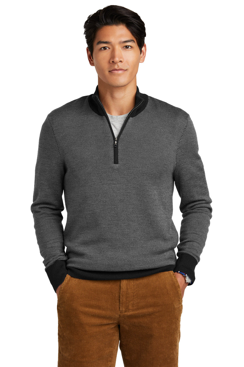 Load image into Gallery viewer, Brooks Brothers Washable Merino Birdseye 1/4-Zip Sweater BB18412
