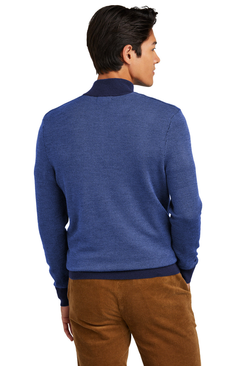 Load image into Gallery viewer, Brooks Brothers Washable Merino Birdseye 1/4-Zip Sweater BB18412
