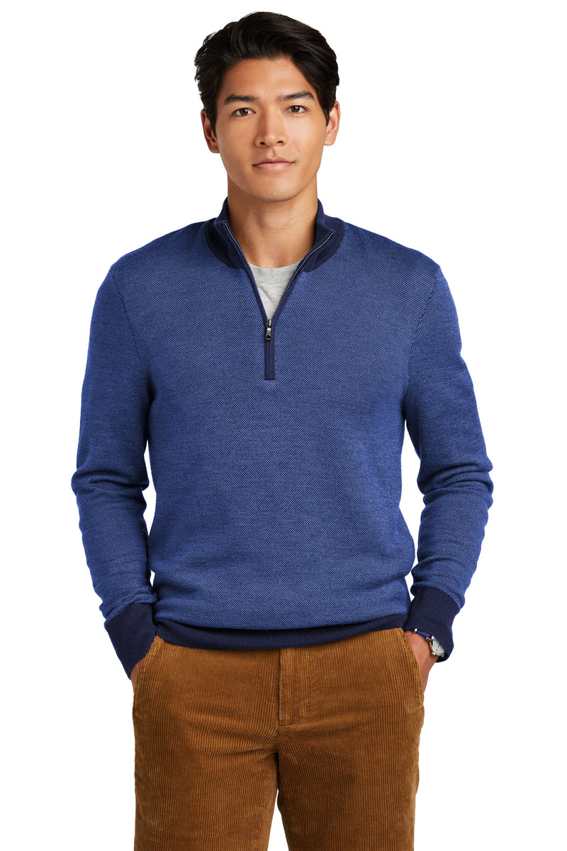 Load image into Gallery viewer, Brooks Brothers Washable Merino Birdseye 1/4-Zip Sweater BB18412
