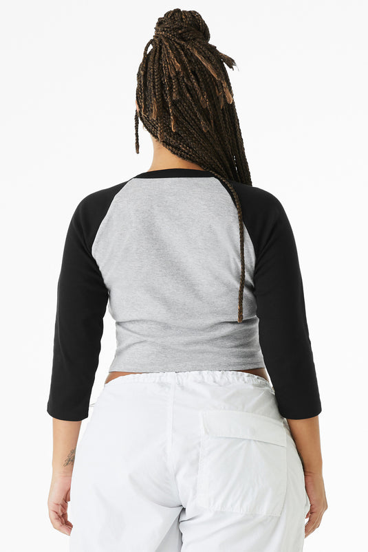 BELLA+CANVAS Women's Micro Rib 3/4 Raglan Baby Tee BC1200