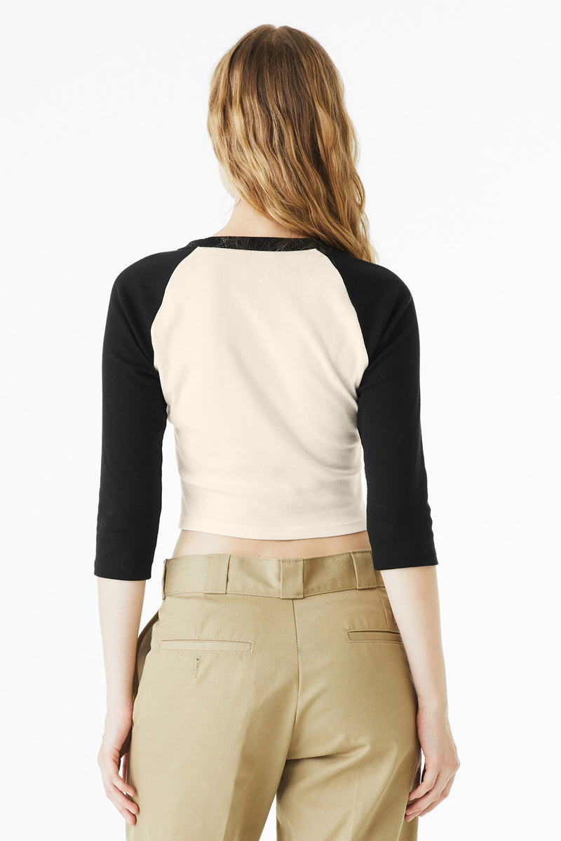 Load image into Gallery viewer, BELLA+CANVAS Women&#39;s Micro Rib 3/4 Raglan Baby Tee BC1200

