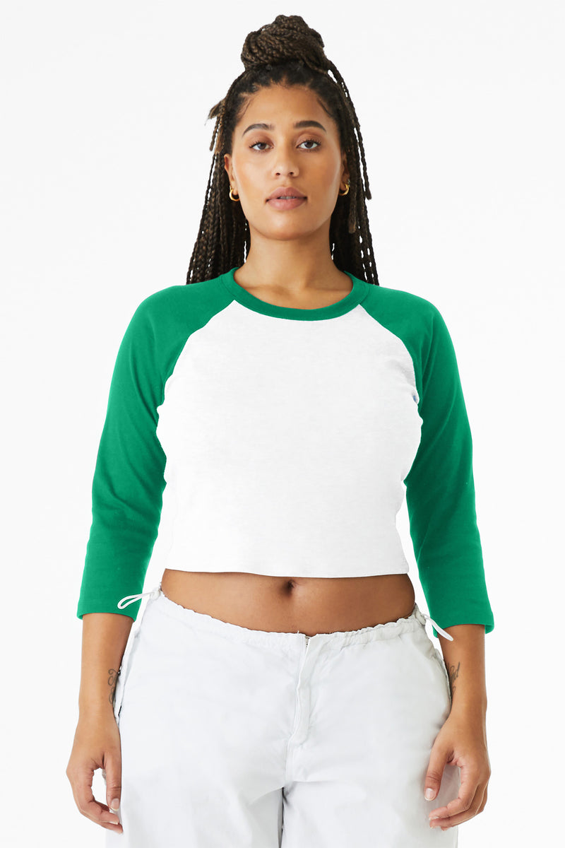 Load image into Gallery viewer, BELLA+CANVAS Women&#39;s Micro Rib 3/4 Raglan Baby Tee BC1200
