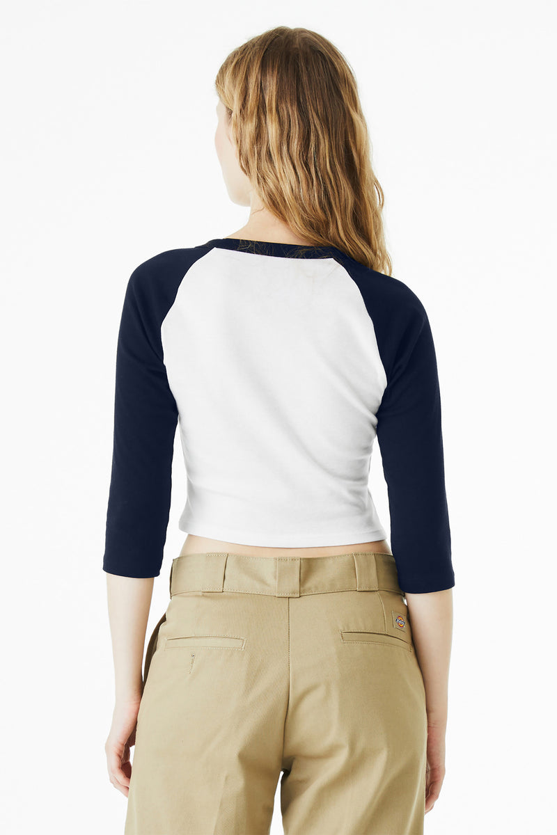 Load image into Gallery viewer, BELLA+CANVAS Women&#39;s Micro Rib 3/4 Raglan Baby Tee BC1200
