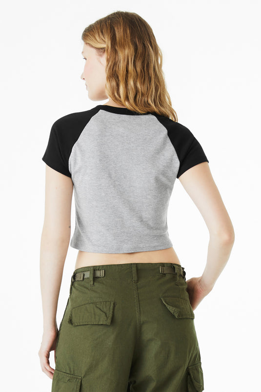 BELLA+CANVAS Women's Micro Rib Raglan Baby Tee BC1201