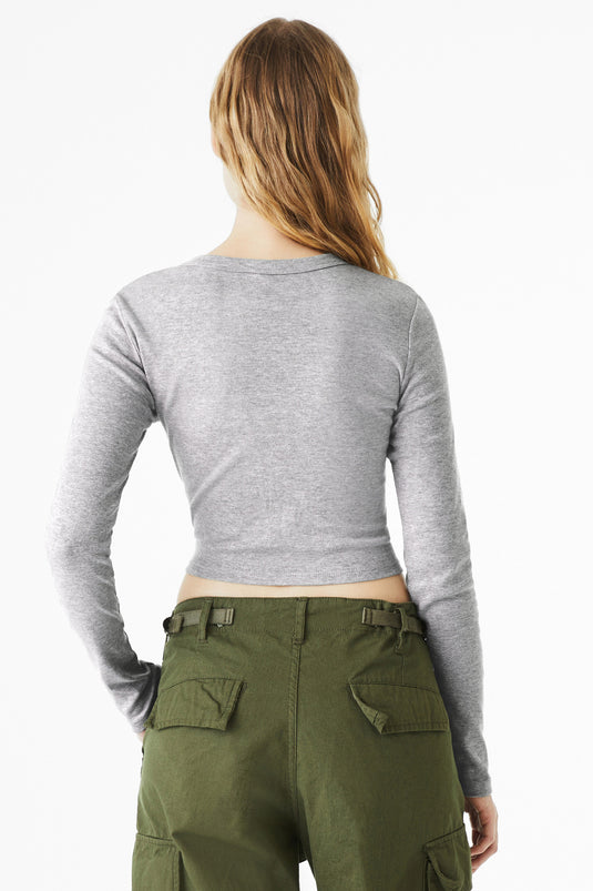 BELLA+CANVAS Women's Micro Rib Long Sleeve Baby Tee BC1501