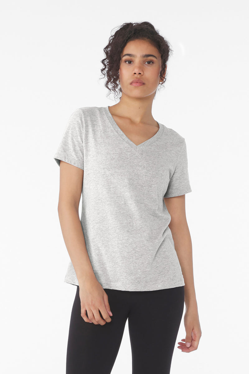 Load image into Gallery viewer, BELLA+CANVAS Women&#39;s Relaxed Heather CVC V-Neck Tee BC6405CVC
