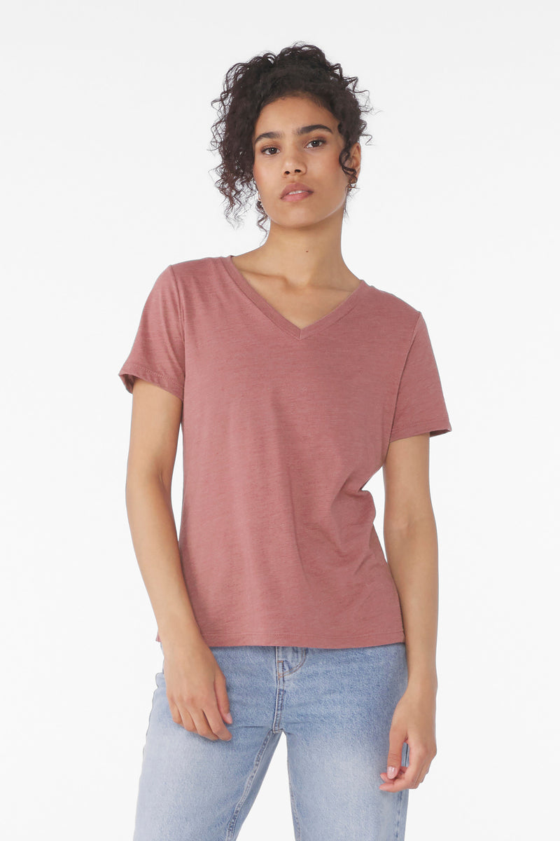 Load image into Gallery viewer, BELLA+CANVAS Women&#39;s Relaxed Heather CVC V-Neck Tee BC6405CVC
