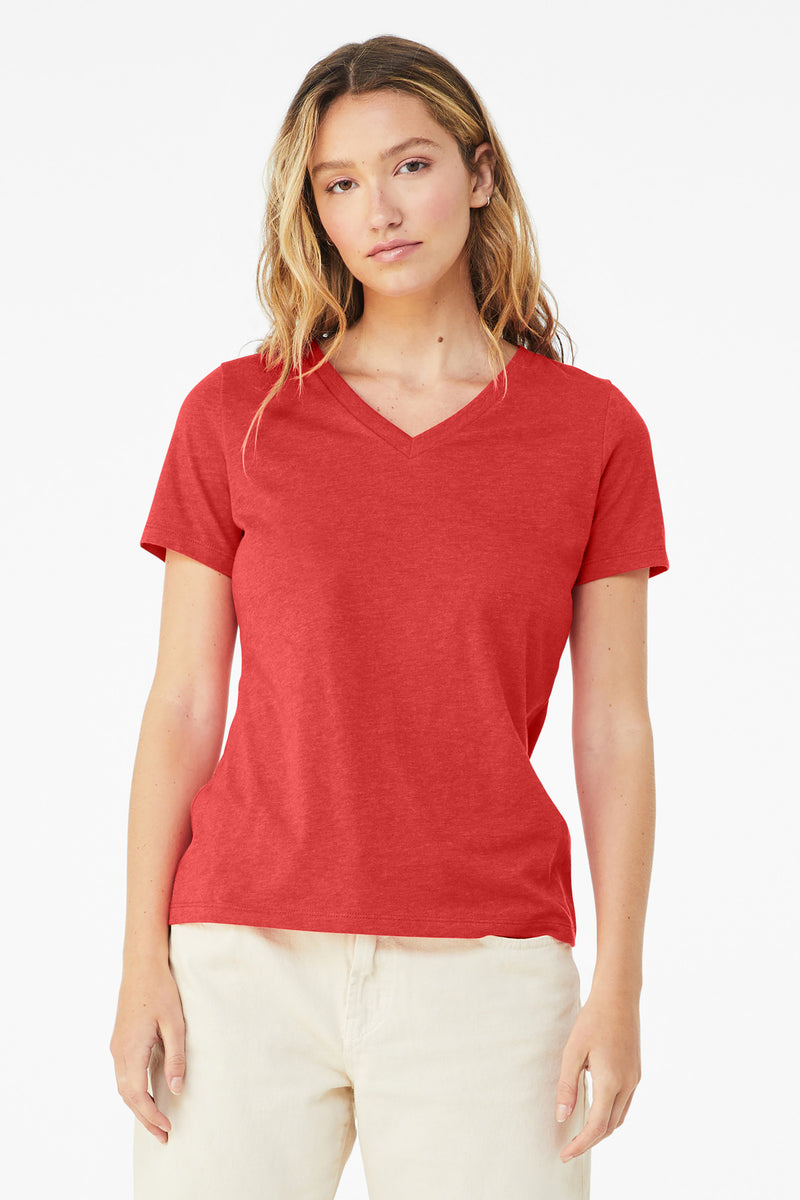 Load image into Gallery viewer, BELLA+CANVAS Women&#39;s Relaxed Heather CVC V-Neck Tee BC6405CVC

