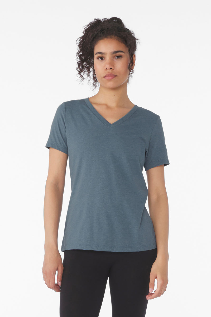 Load image into Gallery viewer, BELLA+CANVAS Women&#39;s Relaxed Heather CVC V-Neck Tee BC6405CVC
