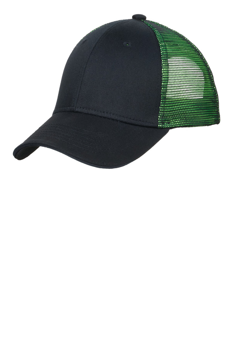 Load image into Gallery viewer, Port Authority Double Mesh Snapback Sandwich Bill Cap. C818
