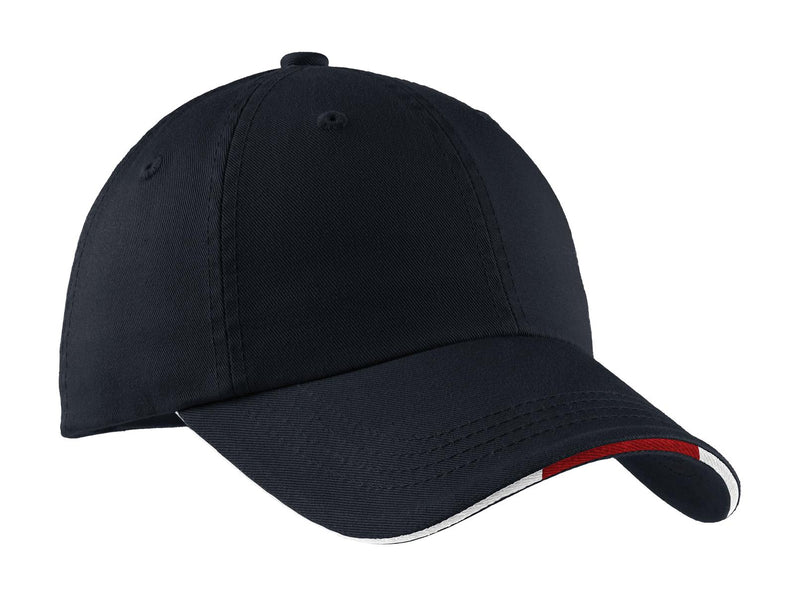 Load image into Gallery viewer, Port Authority Sandwich Bill Cap with Striped Closure.  C830
