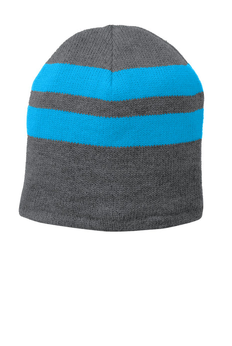 Port & Co Fleece-Lined Striped Beanie Cap. C922