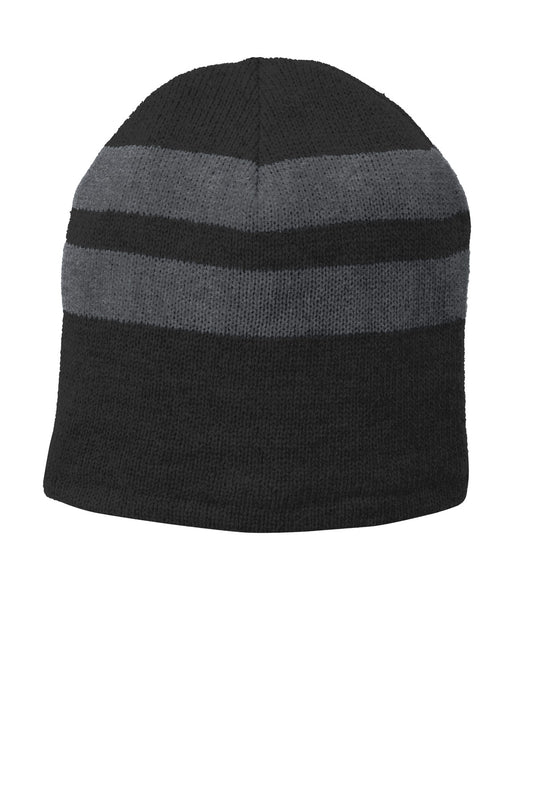 Port & Co Fleece-Lined Striped Beanie Cap. C922