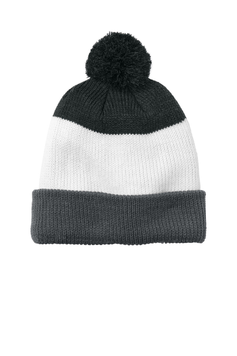 Load image into Gallery viewer, Port Authority Cozy Striped Pom Beanie C979
