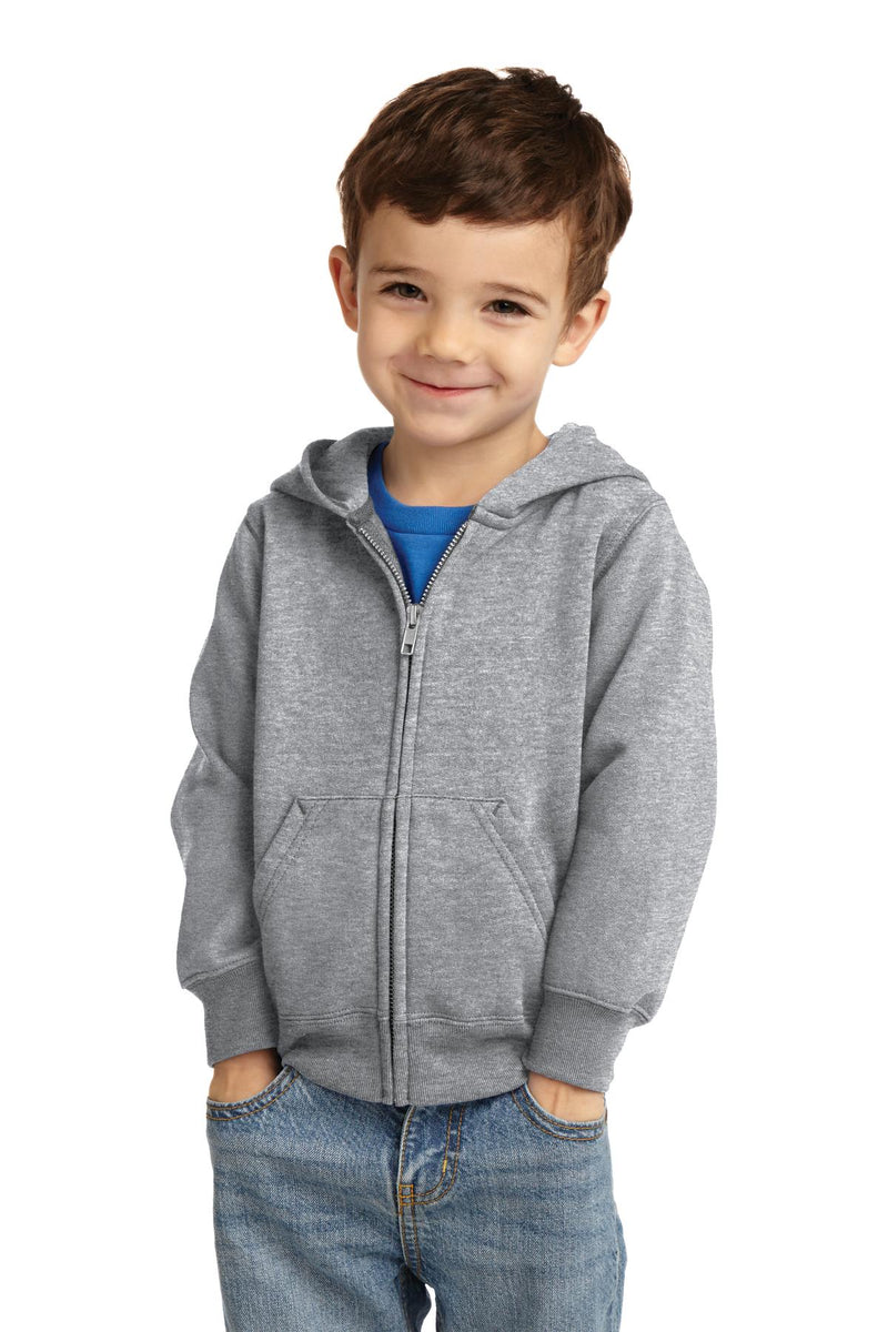 Load image into Gallery viewer, Port &amp; Co Toddler Core Fleece Full-Zip Hooded Sweatshirt. CAR78TZH
