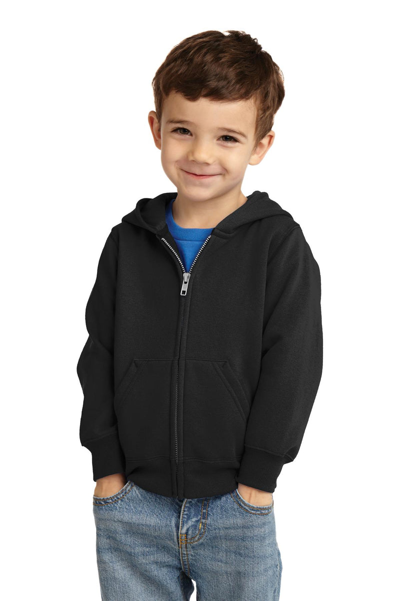 Load image into Gallery viewer, Port &amp; Co Toddler Core Fleece Full-Zip Hooded Sweatshirt. CAR78TZH

