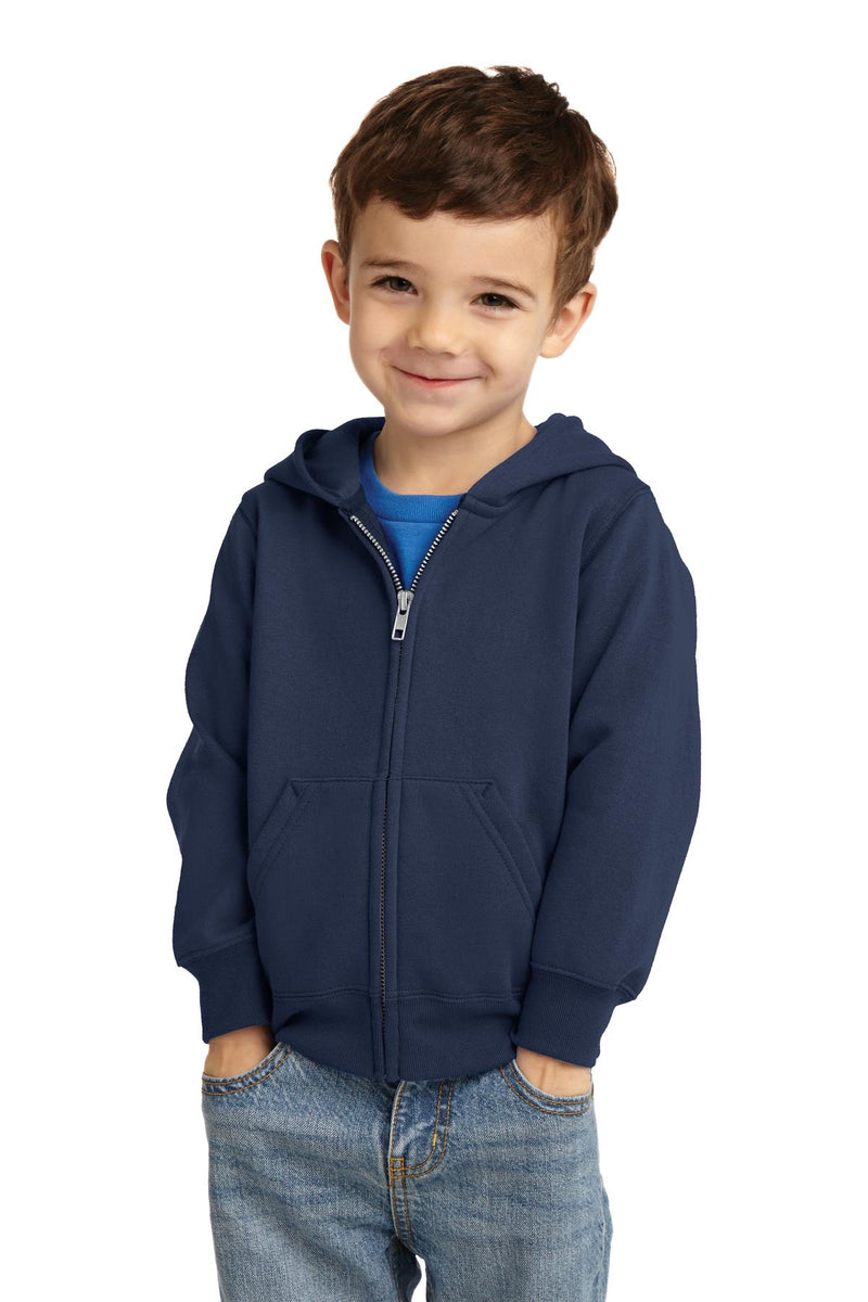 Load image into Gallery viewer, Port &amp; Co Toddler Core Fleece Full-Zip Hooded Sweatshirt. CAR78TZH

