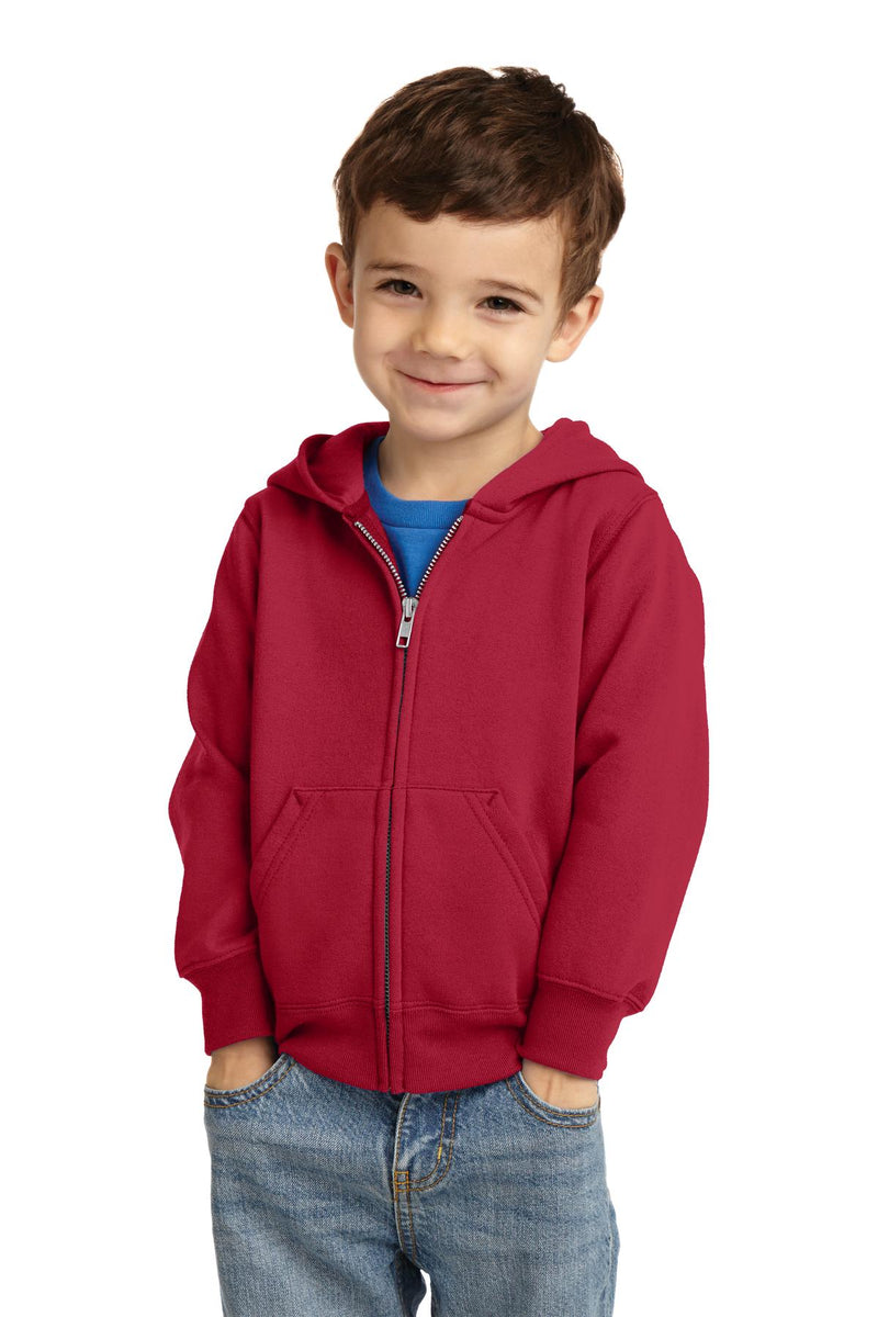Load image into Gallery viewer, Port &amp; Co Toddler Core Fleece Full-Zip Hooded Sweatshirt. CAR78TZH
