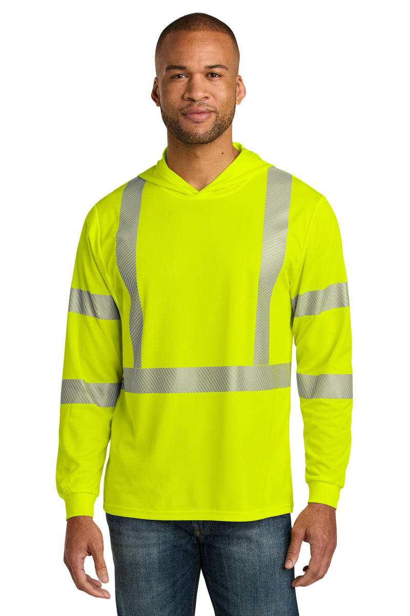 Load image into Gallery viewer, CornerStone ANSI 107 Class 3 Long Sleeve Segmented Tape Hooded Tee CS208
