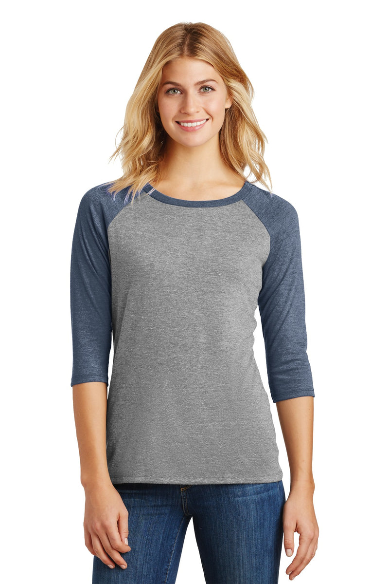 Load image into Gallery viewer, District Women&#39;s Perfect Tri 3/4-Sleeve Raglan. DM136L
