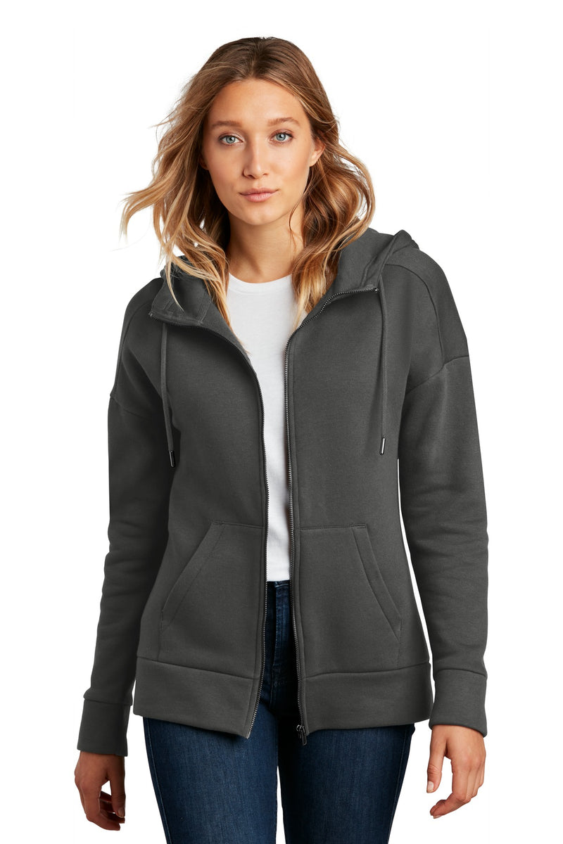 Load image into Gallery viewer, District  Women&#39;s Perfect Weight  Fleece Drop Shoulder Full-Zip Hoodie DT1104
