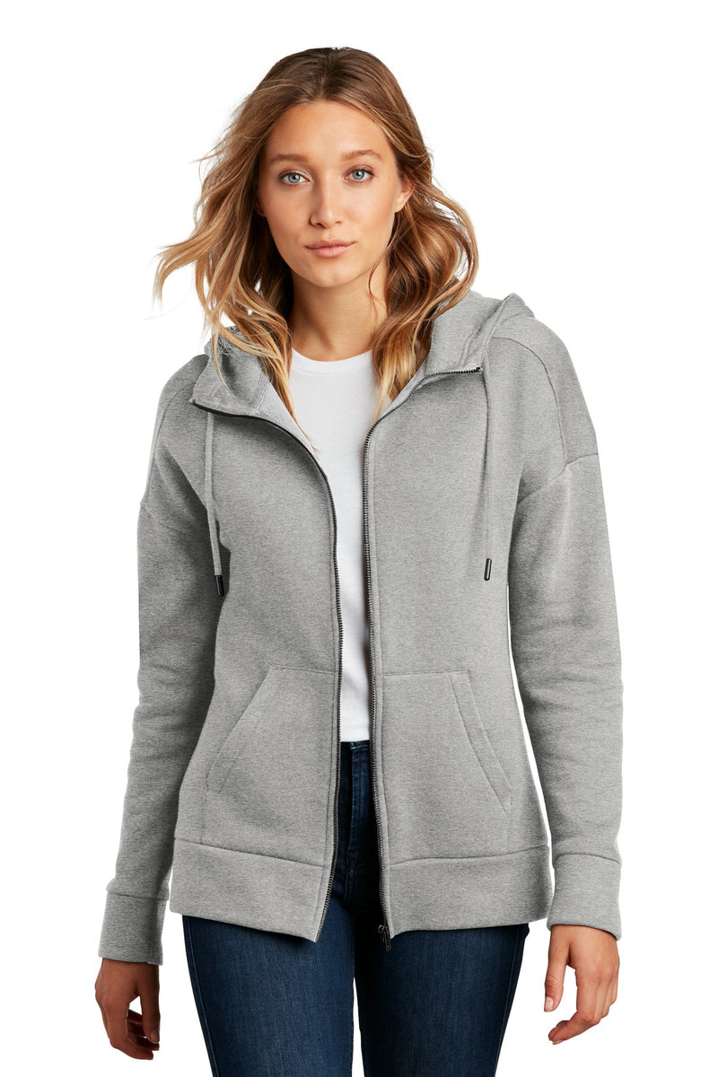 Load image into Gallery viewer, District  Women&#39;s Perfect Weight  Fleece Drop Shoulder Full-Zip Hoodie DT1104
