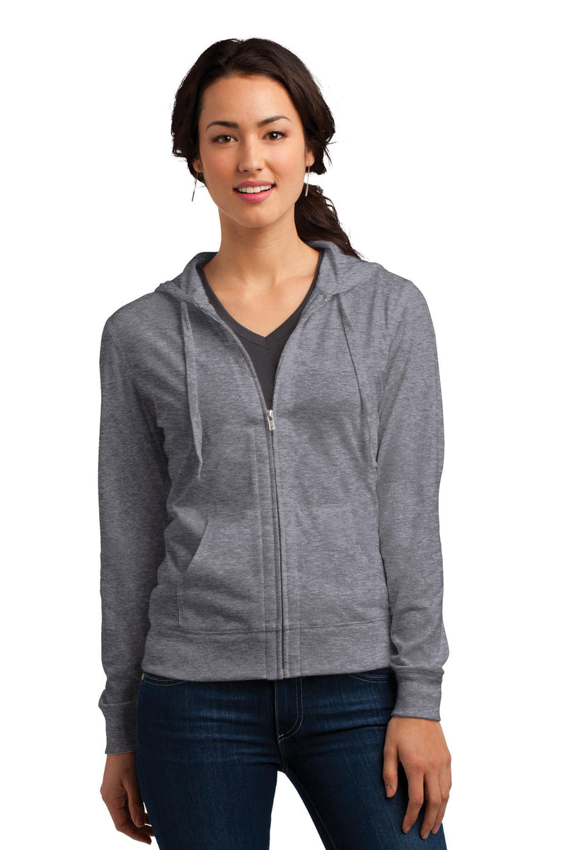 Load image into Gallery viewer, District Women&#39;s Fitted Jersey Full-Zip Hoodie. DT2100
